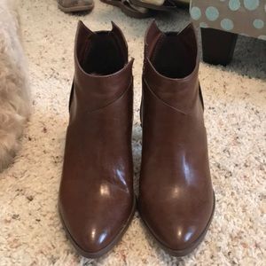 Leather Heeled zip Booties